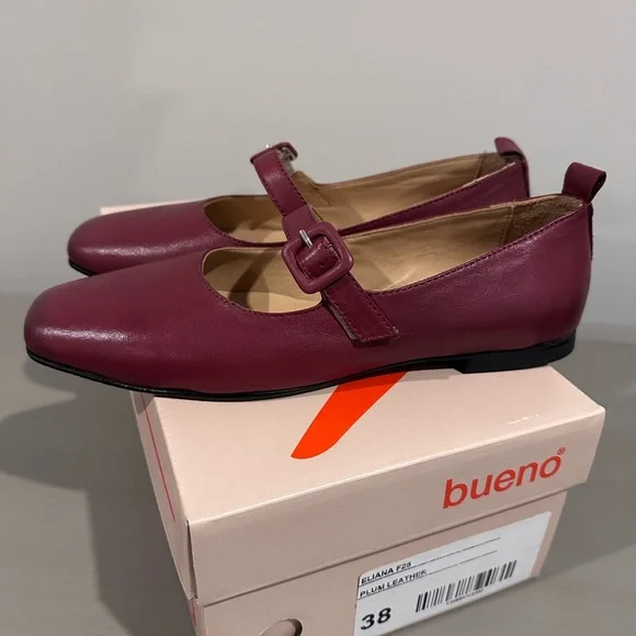 Bueno Burgundy Mary Jane Flats - Picture 4 of 5